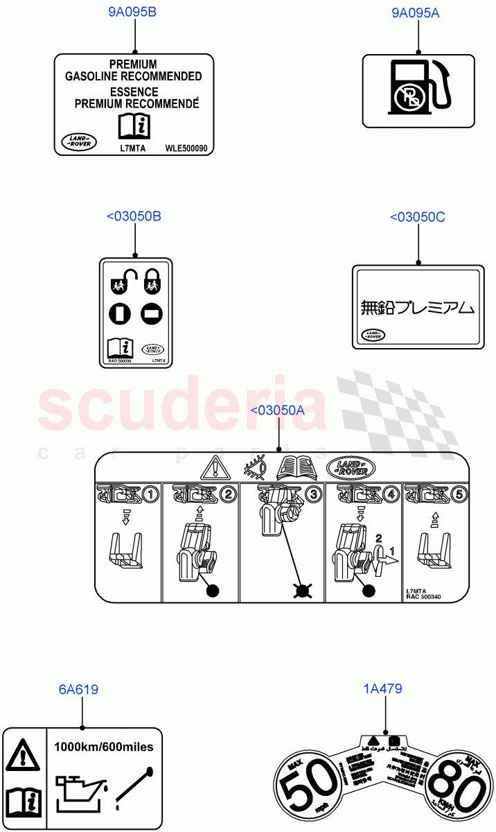 Labels (Body) ((V) TO9A999999) of Land Rover Land Rover Range Rover Sport (2005-2009) [2.7 Diesel V6]