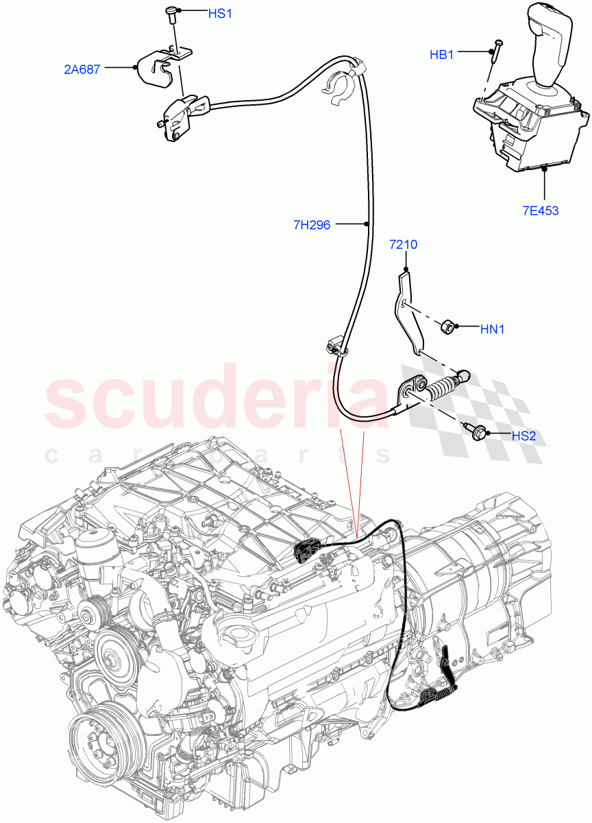 Gear Change-Automatic Transmission (5.0 Petrol AJ133 DOHC CDA, 8 Speed Auto Trans ZF 8HP70 4WD, 5.0L P AJ133 DOHC CDA S/C Enhanced) ((V) FROMJA000001) of Land Rover Land Rover Range Rover Sport (2014+) [3.0 I6 Turbo Diesel AJ20D6]
