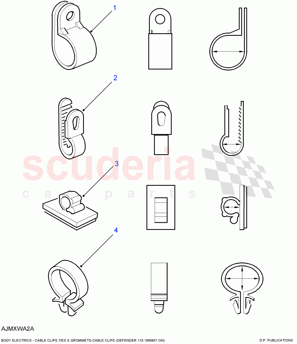 Cable Clips ((V) FROM7A000001) of Land Rover Land Rover Defender (2007-2016)