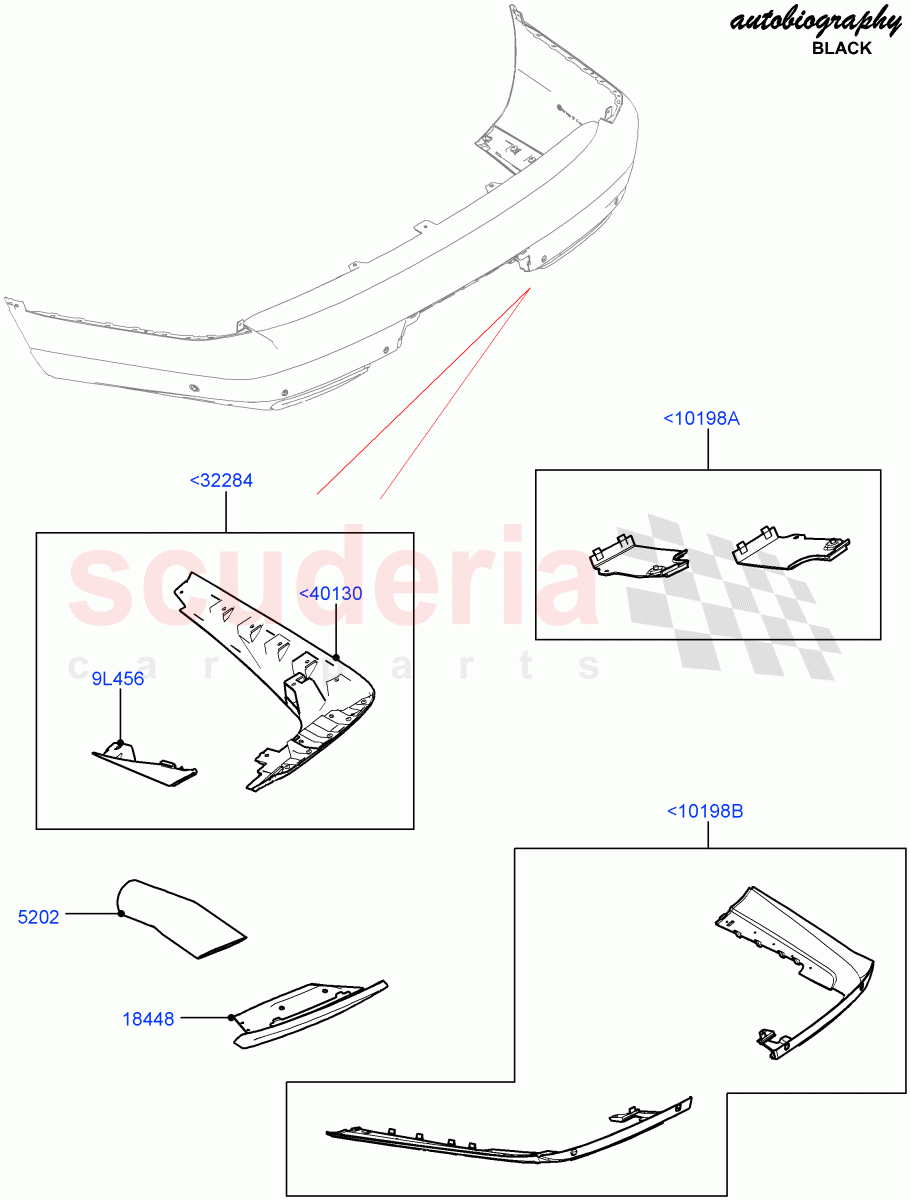 Rear Bumper (Autobiography Black / SV Autobiography) (Bumper - SVA Body Color/Atlas/Atlas, Front Bumper - Graphite Atlas) ((V) FROMJA000001) of Land Rover Land Rover Range Rover (2012-2021) [2.0 Turbo Petrol GTDI]