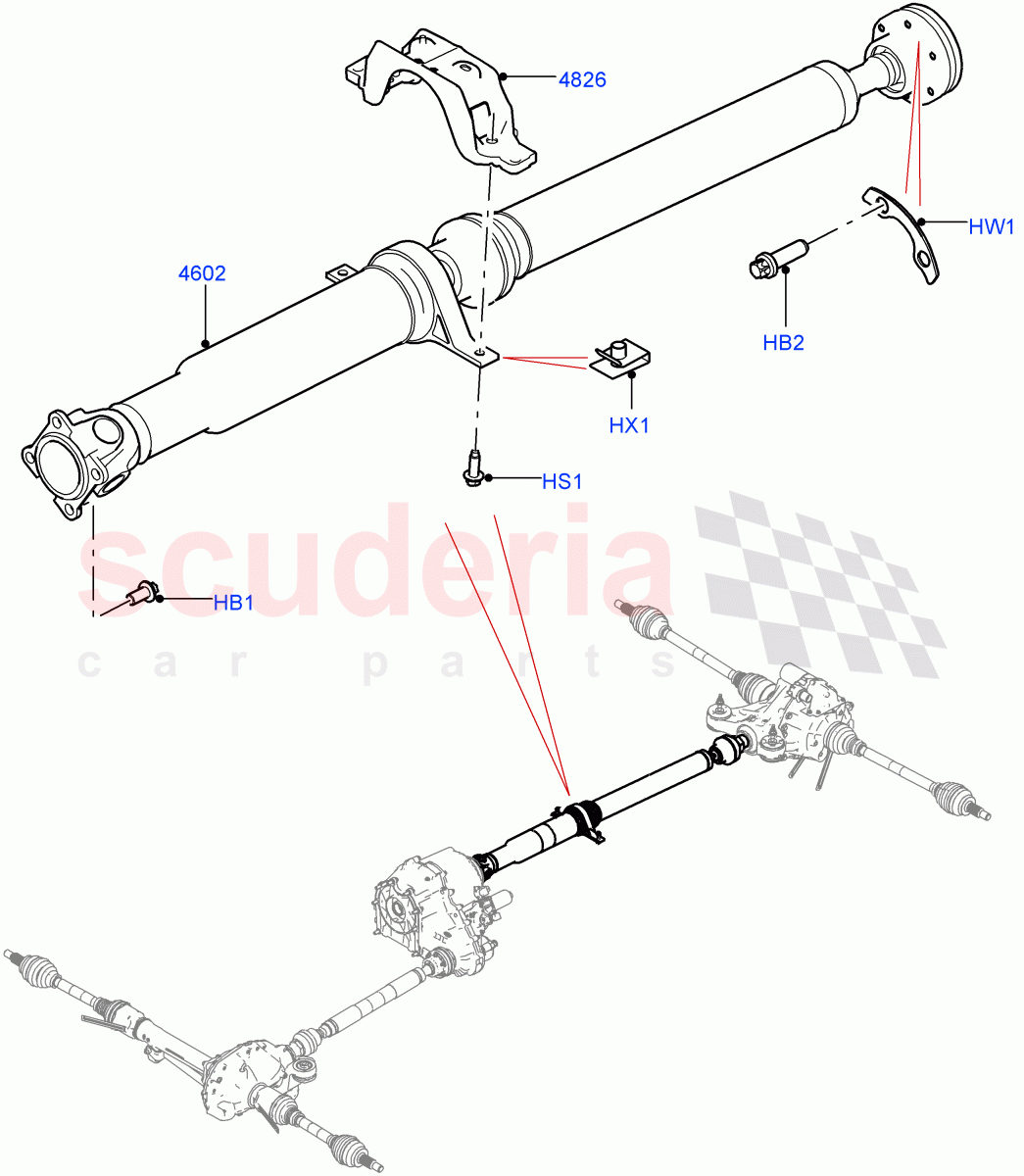 Drive Shaft - Rear Axle Drive (Propshaft) ((V) FROMHA000001) of Land Rover Land Rover Range Rover Sport (2014+) [2.0 Turbo Petrol GTDI]