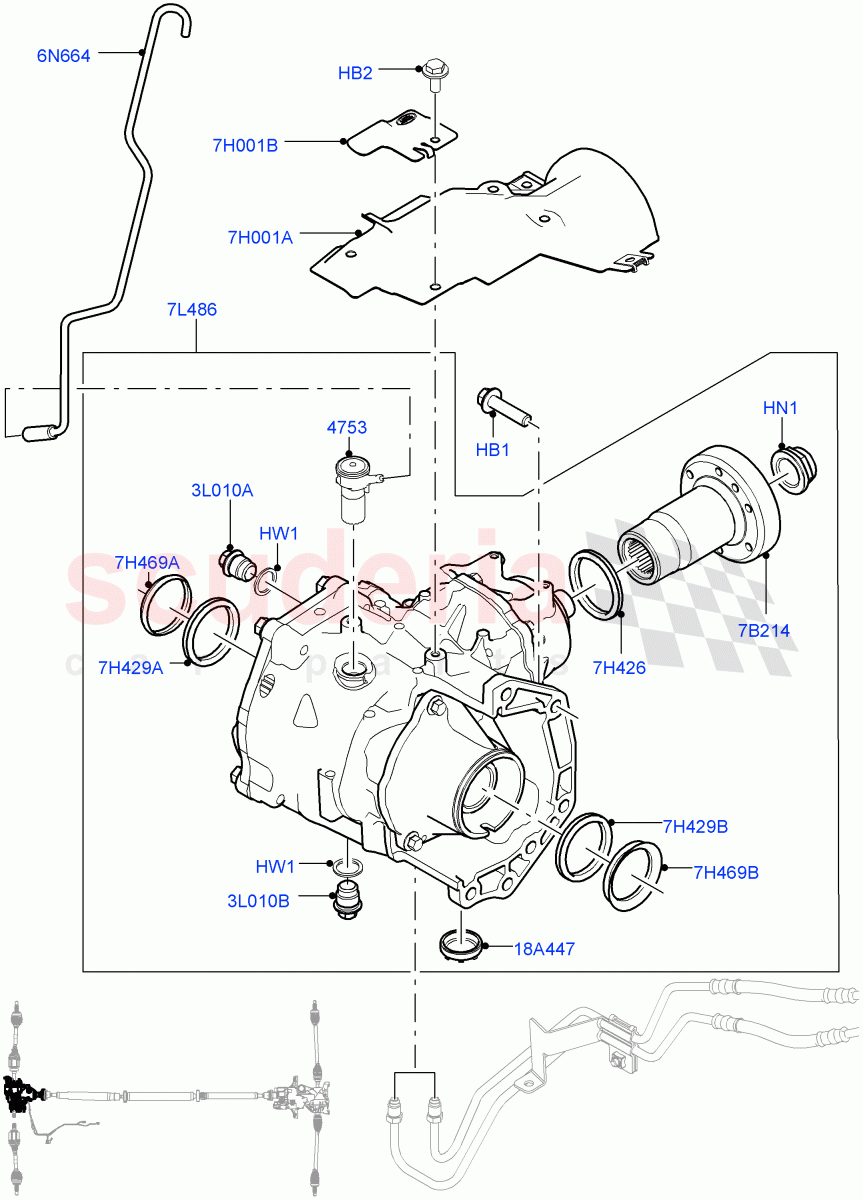 Front Axle Case (Halewood (UK), Dynamic Driveline) ((V) TOKH999999) of Land Rover Land Rover Discovery Sport (2015+) [1.5 I3 Turbo Petrol AJ20P3]