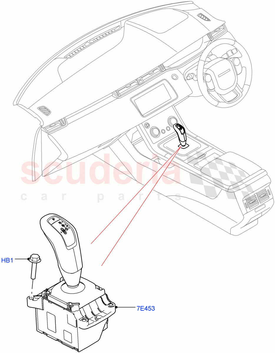Gear Change-Automatic Transmission (Floor Console) (9 Speed Auto Trans 9HP50, Changsu (China)) ((V) FROMKG006088) of Land Rover Land Rover Discovery Sport (2015+) [2.0 Turbo Petrol GTDI]