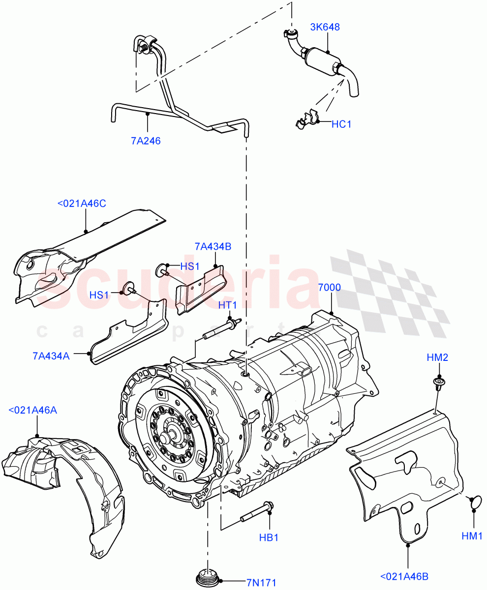Auto Trans Assy & Speedometer Drive (3.0L AJ20P6 Petrol High, 8 Speed Auto Trans ZF 8HP76) ((V) FROMMA000001) of Land Rover Land Rover Range Rover Velar (2017+) [3.0 I6 Turbo Petrol AJ20P6]
