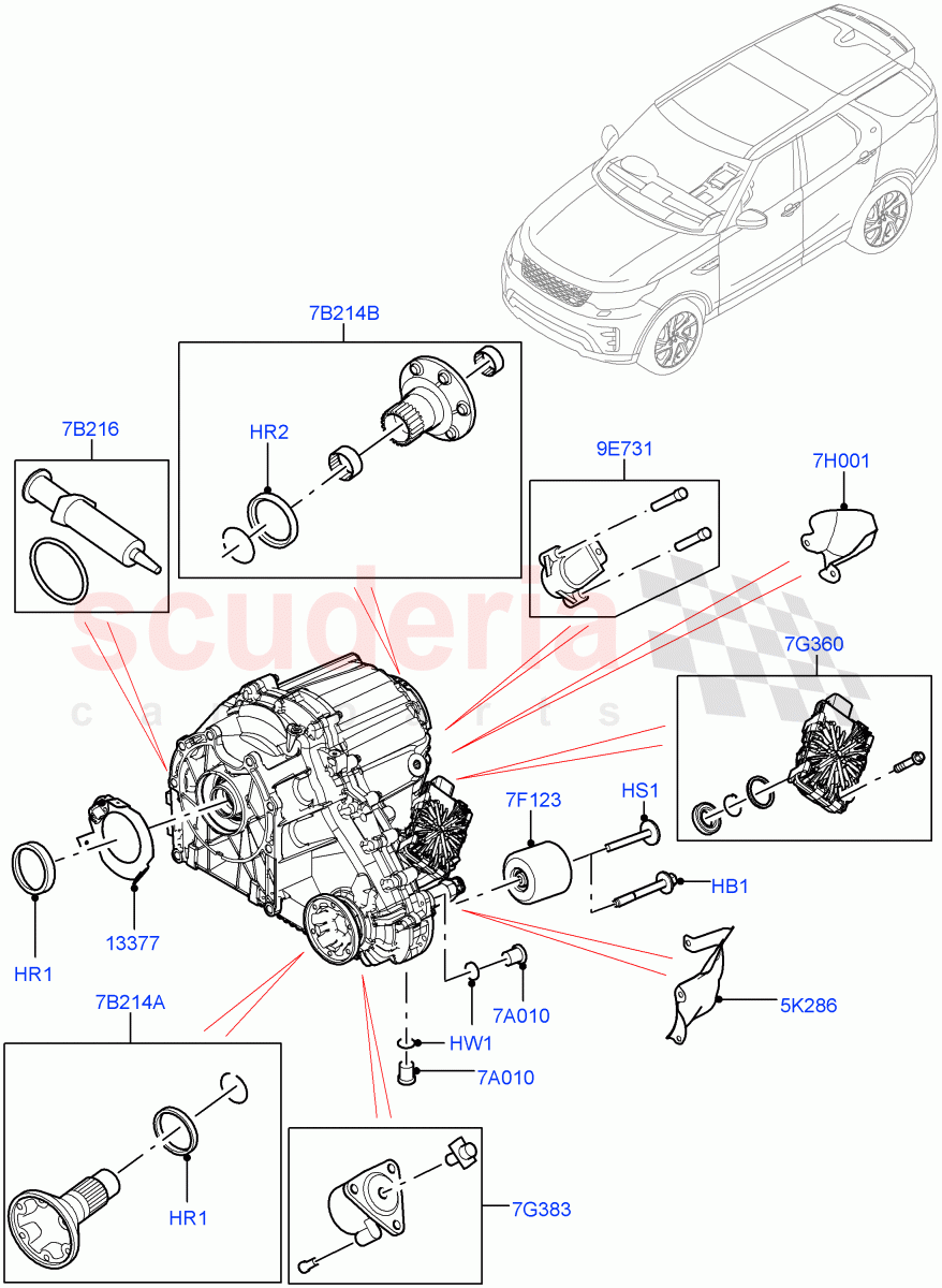 Transfer Drive Components (Solihull Plant Build) (With 2 Spd Trans Case With Ctl Trac) ((V) FROMHA000001) of Land Rover Land Rover Discovery 5 (2017+) [3.0 I6 Turbo Diesel AJ20D6]