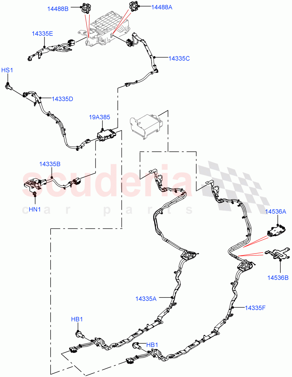 Hybrid Electrical Modules (MHEV Charging Cables and Fixings) (Electric Engine Battery-MHEV) of Land Rover Land Rover Range Rover Sport (2014+) [3.0 DOHC GDI SC V6 Petrol]