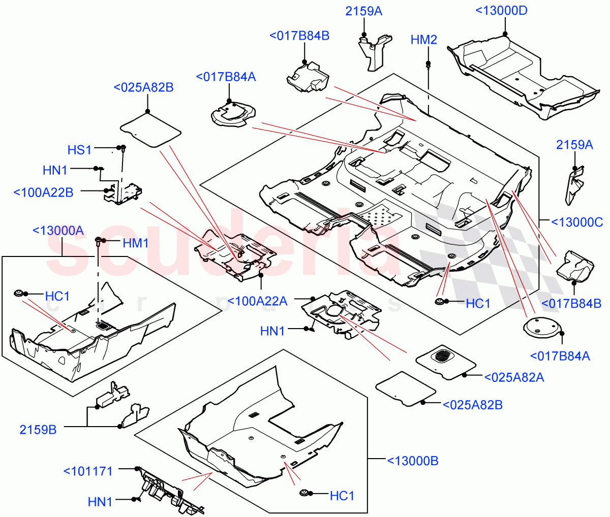 Floor Trim (Floor Carpets) of Land Rover Land Rover Range Rover (2022+) [4.4 V8 Turbo Petrol NC10]