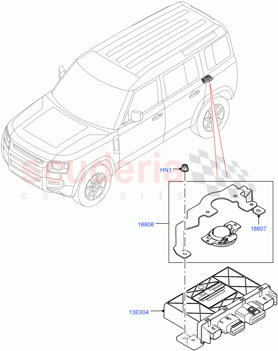 Vehicle Modules And Sensors (Tow Hitch Man Detachable Swan Neck, Tow Hitch Elec Deployable Swan Neck, Tow Hitch Receiver 12 Pin Elec, Tow Hitch Receiver NAS) of Land Rover Land Rover Defender (2020+) [3.0 I6 Turbo Petrol AJ20P6]