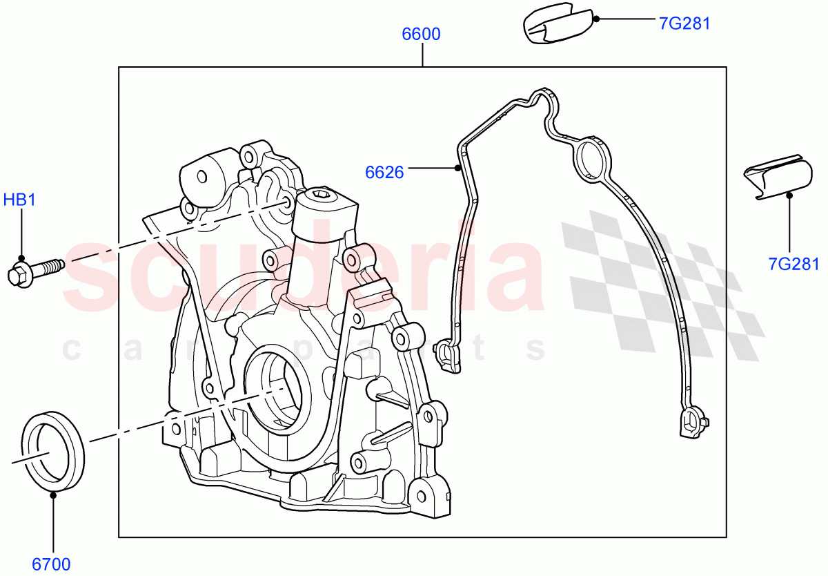 Oil Pump (Solihull Plant Build) (3.0L 24V V6 Turbo Diesel Std Flow, 3.0L 24V DOHC V6 TC Diesel, 3.0 V6 Diesel Electric Hybrid Eng) ((V) FROMAA000001) of Land Rover Land Rover Discovery 4 (2010-2016) [3.0 Diesel 24V DOHC TC]