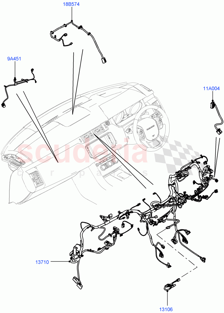 Electrical Wiring - Engine And Dash (Facia) ((V) FROMGA000001, (V) TOHA999999) of Land Rover Land Rover Range Rover Sport (2014+) [3.0 I6 Turbo Diesel AJ20D6]