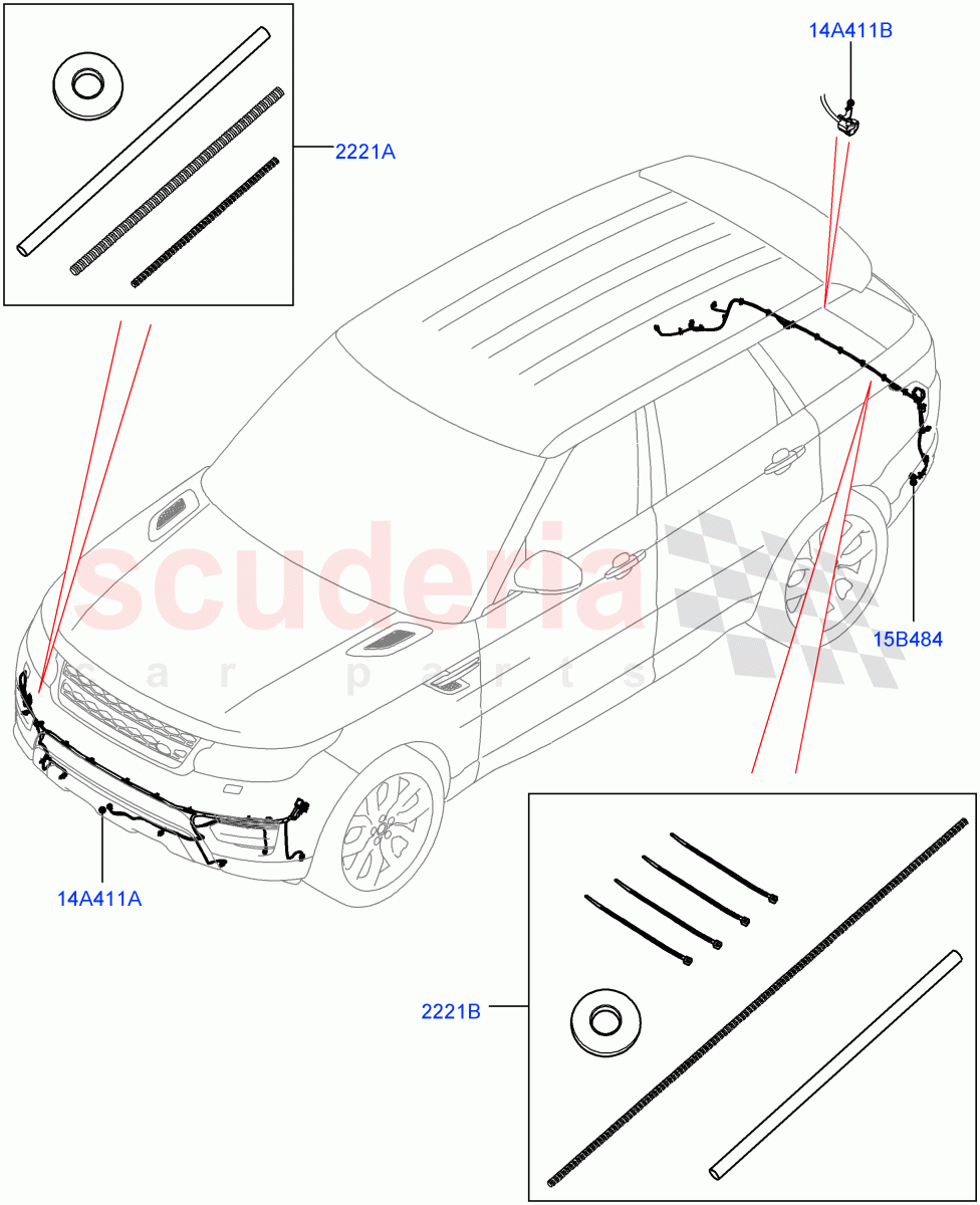 Electrical Wiring - Body And Rear (Bumper) (Version - Core, Non SVR) of Land Rover Land Rover Range Rover Sport (2014+) [3.0 DOHC GDI SC V6 Petrol]