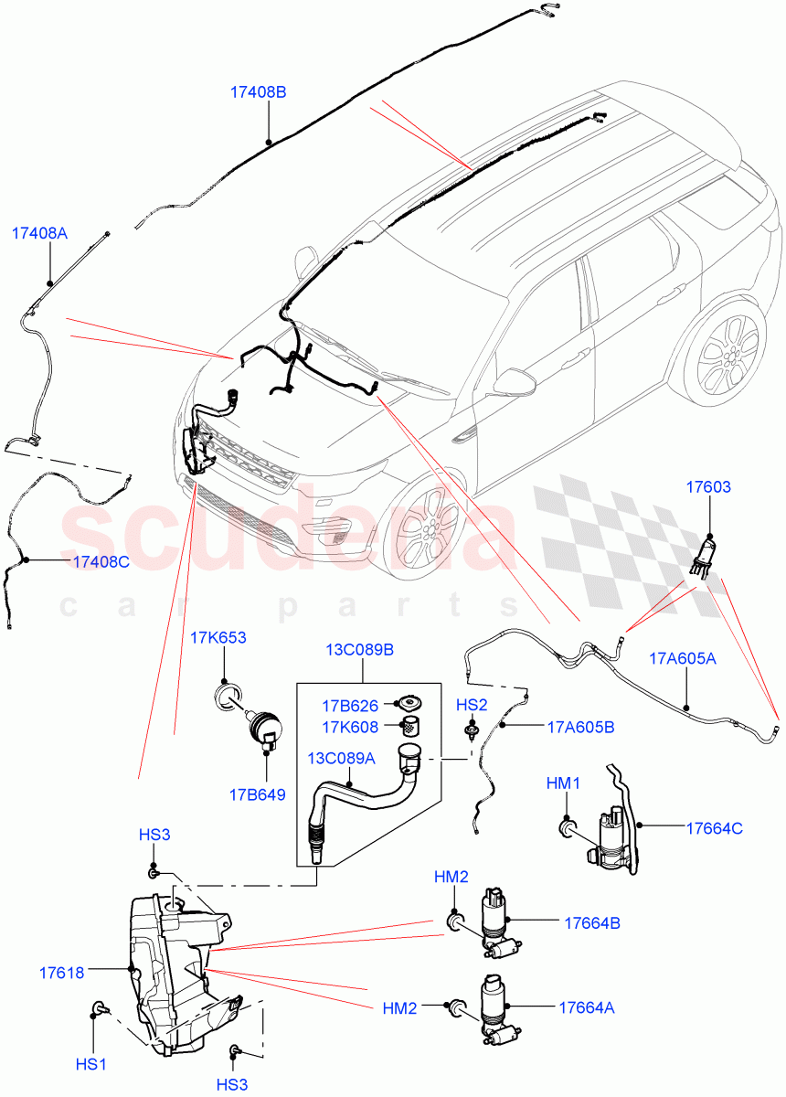 Windscreen Washer (Halewood (UK)) ((V) TOKH999999) of Land Rover Land Rover Discovery Sport (2015+) [2.0 Turbo Petrol AJ200P]