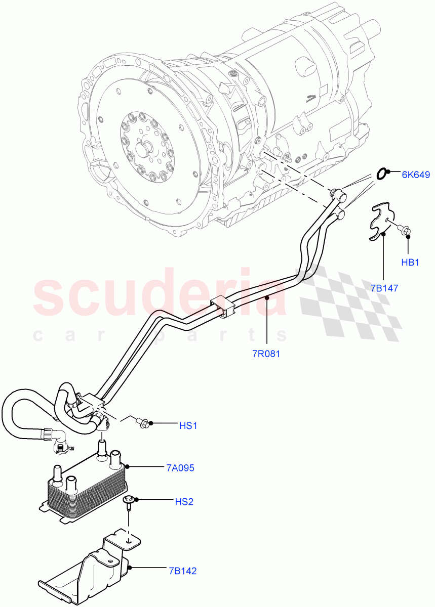 Transmission Cooling Systems (3.0L DOHC GDI SC V6 PETROL, 8 Speed Auto Trans ZF 8HP70 4WD) of Land Rover Land Rover Range Rover Velar (2017+) [3.0 DOHC GDI SC V6 Petrol]