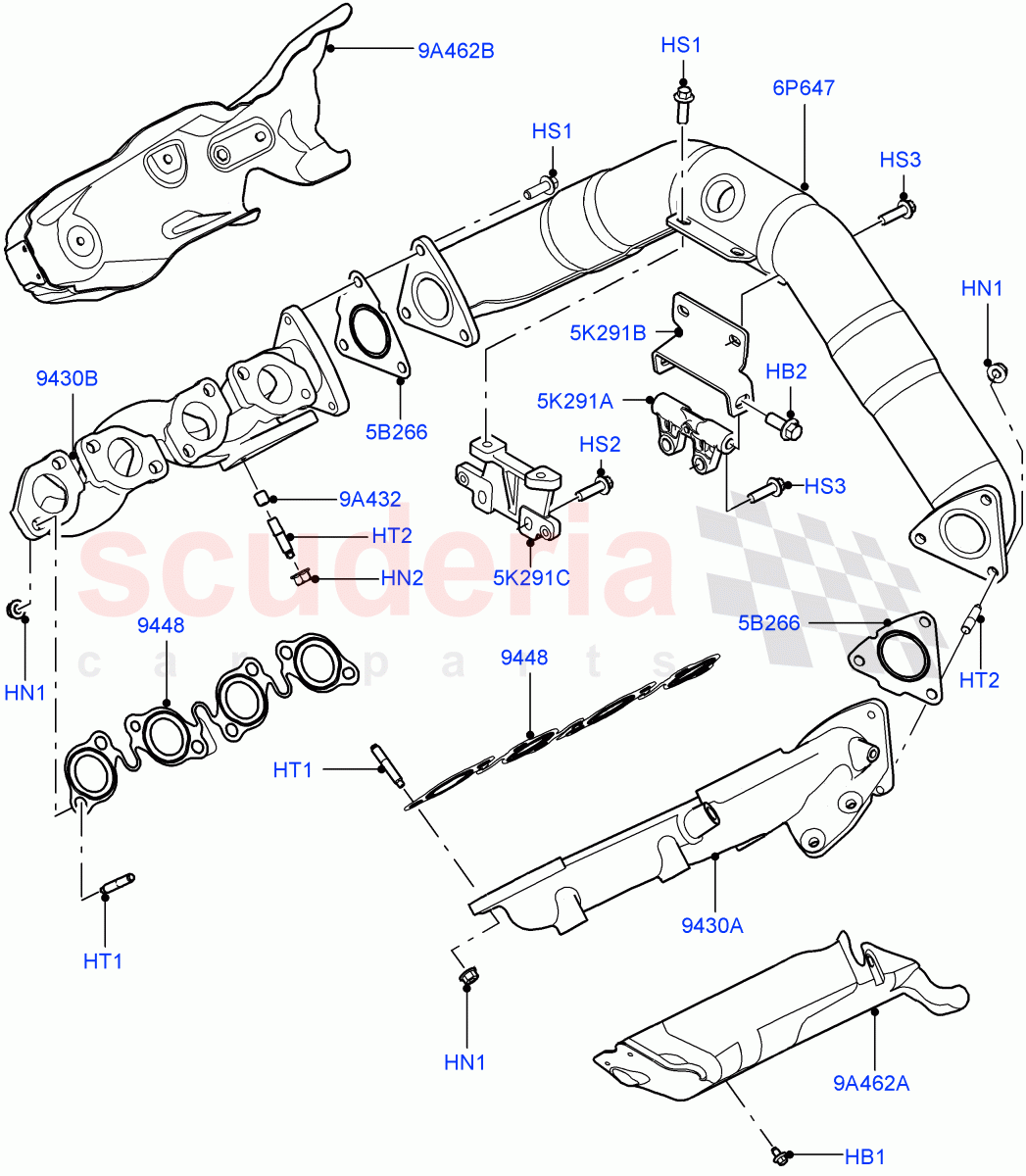 Exhaust Manifold (4.4L DOHC DITC V8 Diesel) ((V) FROMBA000001) of Land Rover Land Rover Range Rover (2012-2021) [4.4 DOHC Diesel V8 DITC]