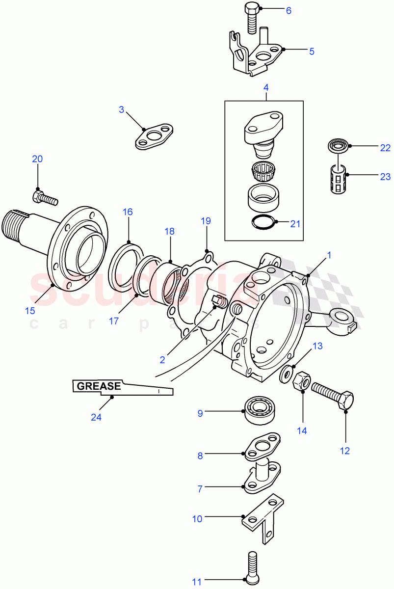 Swivel Pin Housing ((V) FROM7A000001) of Land Rover Land Rover Defender (2007-2016)