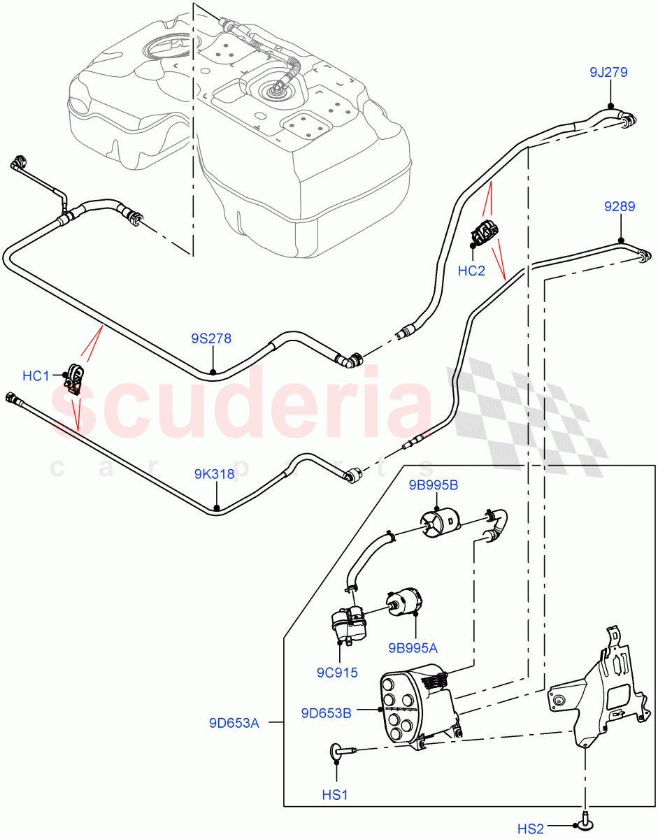 Carbon Canister (1.5L AJ20P3 Petrol High, Changsu (China)) ((V) FROMKG446857) of Land Rover Land Rover Discovery Sport (2015+) [1.5 I3 Turbo Petrol AJ20P3]