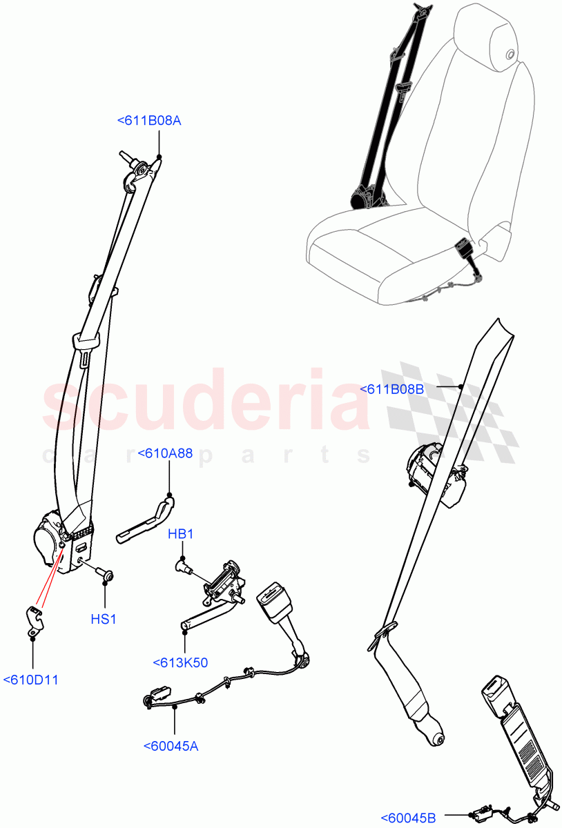 Front Seat Belts (Standard Wheelbase) of Land Rover Land Rover Defender (2020+) [2.0 Turbo Diesel]