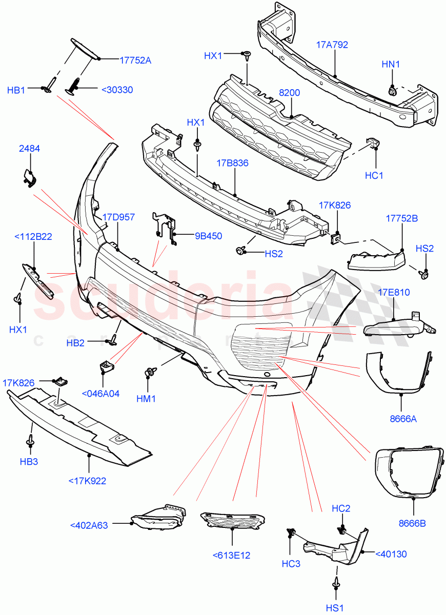 Radiator Grille And Front Bumper (Itatiaia (Brazil)) ((V) FROMGT000001) of Land Rover Land Rover Range Rover Evoque (2012-2018) [2.0 Turbo Diesel]