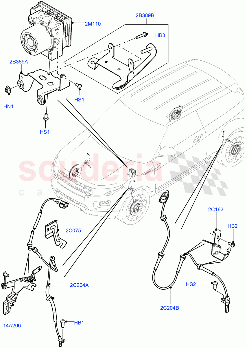 Anti-Lock Braking System (Changsu (China)) ((V) FROMEG000001) of Land Rover Land Rover Range Rover Evoque (2012-2018) [2.0 Turbo Petrol GTDI]