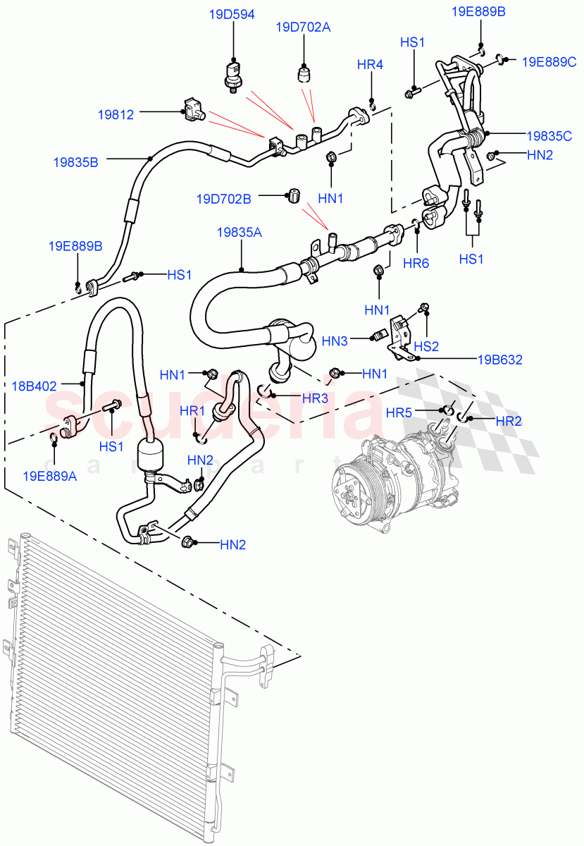 Air Conditioning System (Front) (3.0 V6 Diesel) ((V) FROMEA000001) of Land Rover Land Rover Discovery 4 (2010-2016) [4.0 Petrol V6]