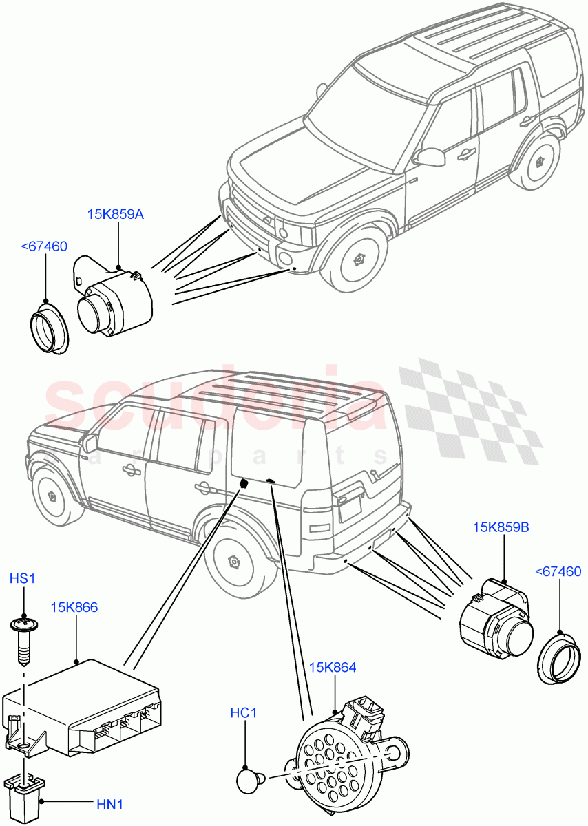 Parking Distance Control (With Rear Parking Aid) ((V) FROMAA000001, (V) TODA999999) of Land Rover Land Rover Discovery 4 (2010-2016) [3.0 DOHC GDI SC V6 Petrol]