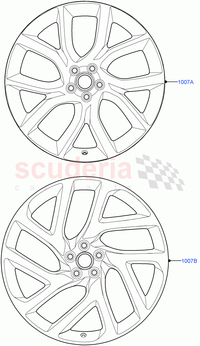 Wheels (Limited Package) ((V) FROMKA000001) of Land Rover Land Rover Range Rover Velar (2017+) [3.0 I6 Turbo Petrol AJ20P6]