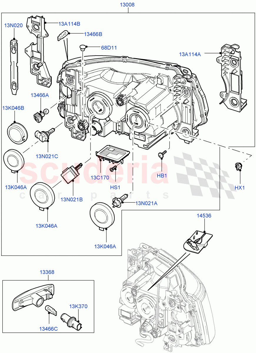 Headlamps And Front Flasher Lamps ((V) FROMAA000001) of Land Rover Land Rover Range Rover Sport (2010-2013) [3.0 Diesel 24V DOHC TC]
