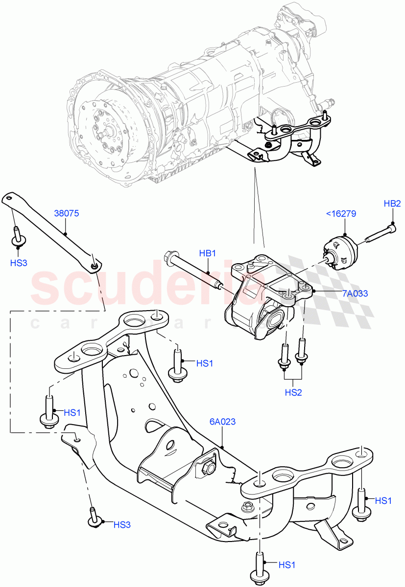 Transmission Mounting (2.0L 16V TIVCT T/C 240PS Petrol) ((V) FROMFA000001) of Land Rover Land Rover Range Rover Sport (2014+) [2.0 Turbo Diesel]