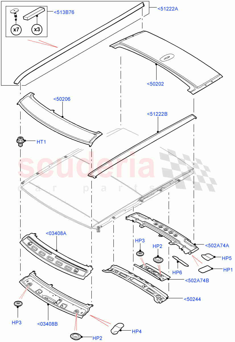Roof - Sheet Metal (With Roof Conversion-Panorama Power, With Roof Conversion-Panorama Roof) of Land Rover Land Rover Range Rover (2012-2021) [2.0 Turbo Petrol GTDI]