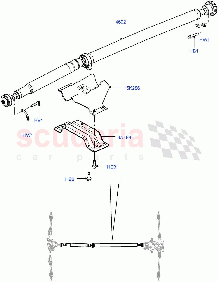 Drive Shaft - Rear Axle Drive (Changsu (China), Efficient Driveline) ((V) FROMFG000001, (V) TOKG446856) of Land Rover Land Rover Discovery Sport (2015+) [2.0 Turbo Diesel AJ21D4]