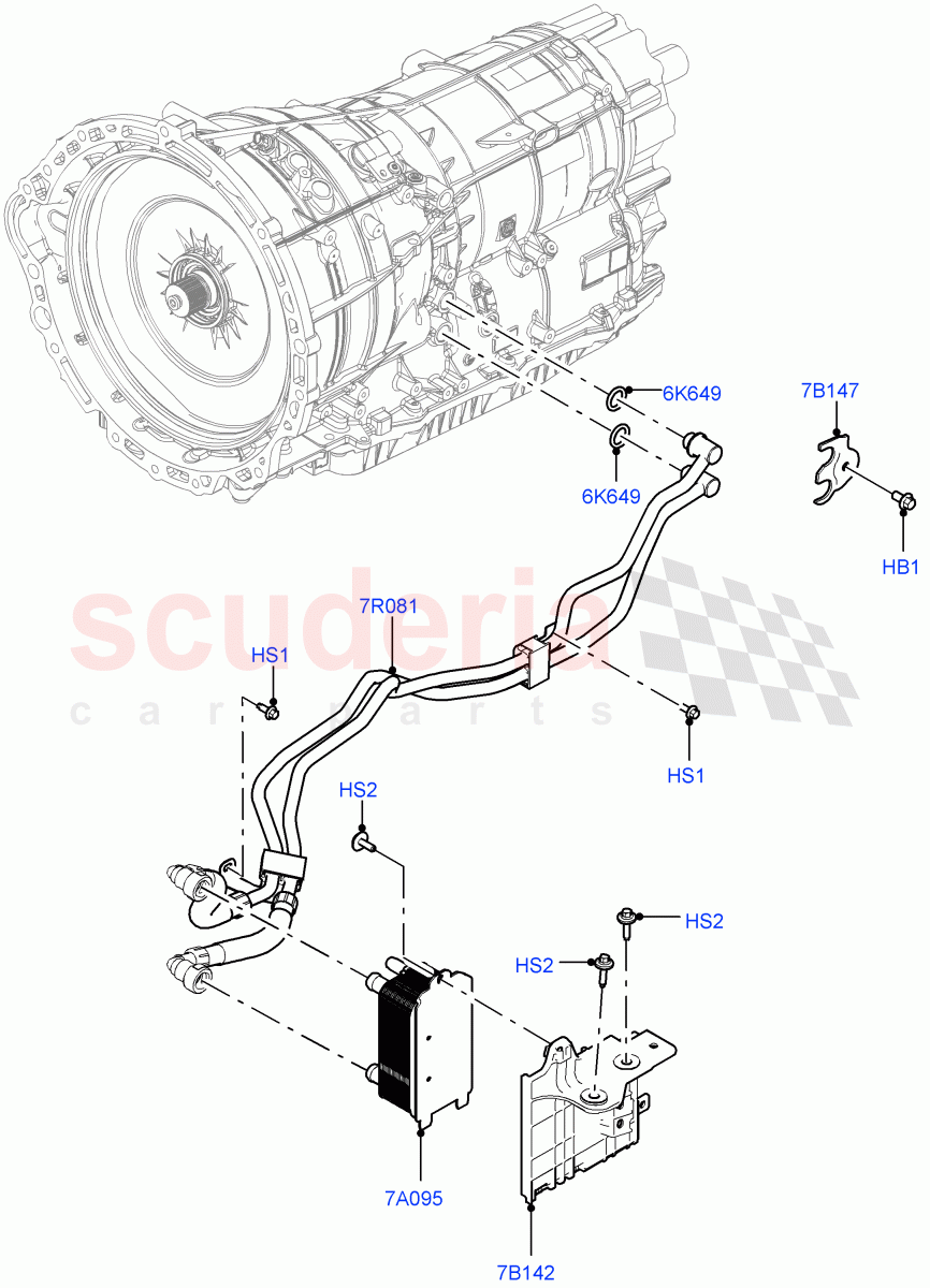 Transmission Cooling Systems (2.0L AJ200P Hi PHEV, 8HP Gen3 Hybrid Trans, 3.0L AJ20P6 Petrol PHEV) ((V) FROMMA000001) of Land Rover Land Rover Range Rover Velar (2017+) [2.0 Turbo Diesel]