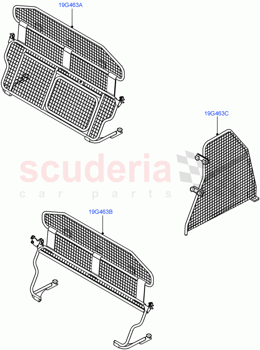 Cargo Barrier (Accessory) (Halewood (UK), Itatiaia (Brazil)) of Land Rover Land Rover Discovery Sport (2015+) [2.0 Turbo Diesel]