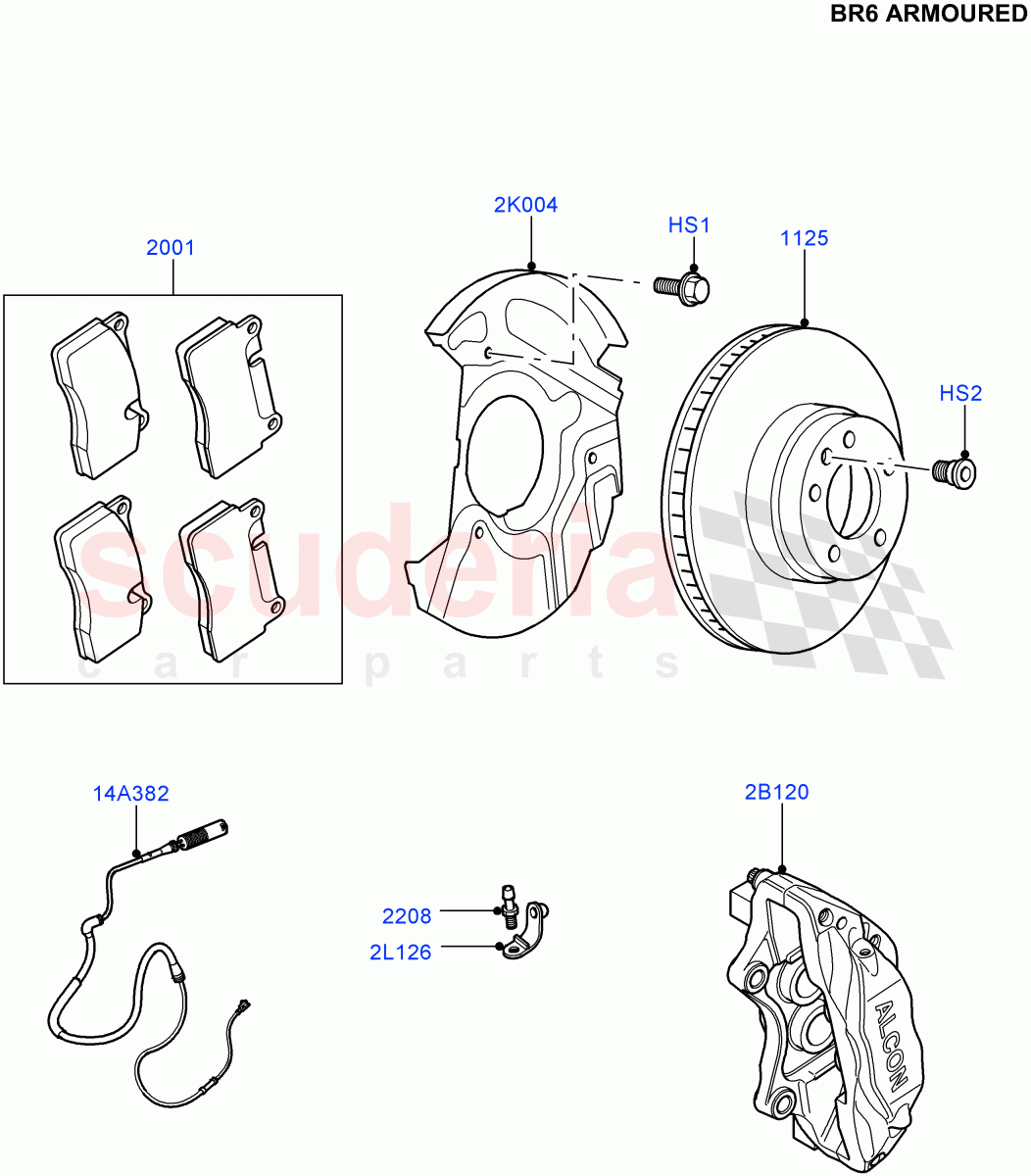 Front Brake Discs And Calipers (With B6 Level Armouring) ((V) FROMAA000001) of Land Rover Land Rover Range Rover (2010-2012) [5.0 OHC SGDI SC V8 Petrol]
