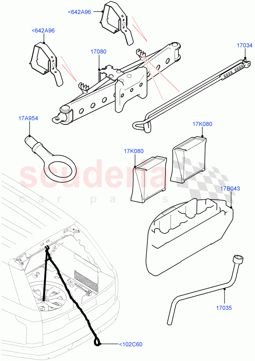 Tools (Less Version Package, Version - Core, Limited Package) of Land Rover Land Rover Range Rover (2012-2021) [3.0 I6 Turbo Diesel AJ20D6]