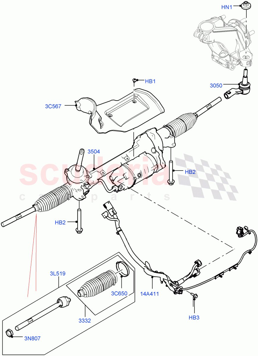 Steering Gear (Changsu (China)) ((V) FROMFG000001, (V) TOKG446856) of Land Rover Land Rover Discovery Sport (2015+) [2.0 Turbo Diesel]