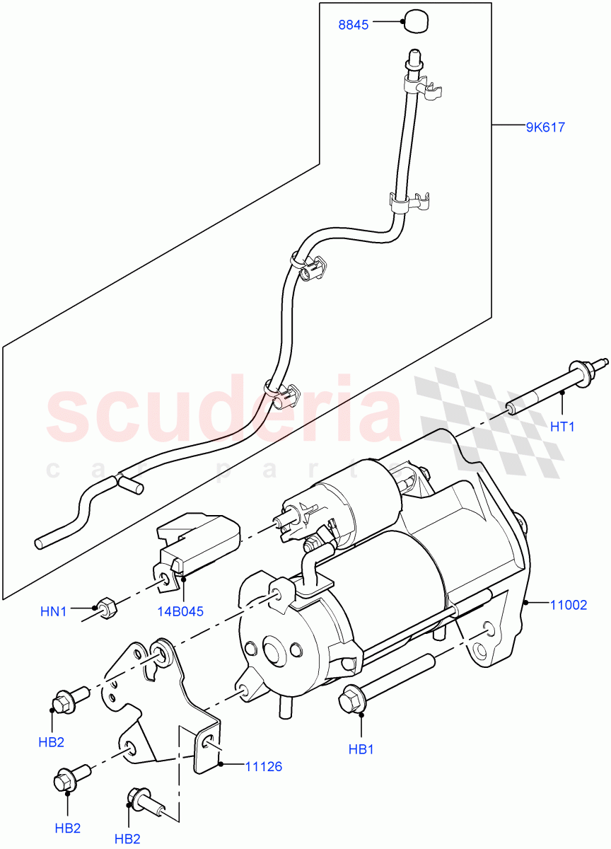 Starter Motor (3.0 V6 Diesel) of Land Rover Land Rover Range Rover Velar (2017+) [3.0 Diesel 24V DOHC TC]
