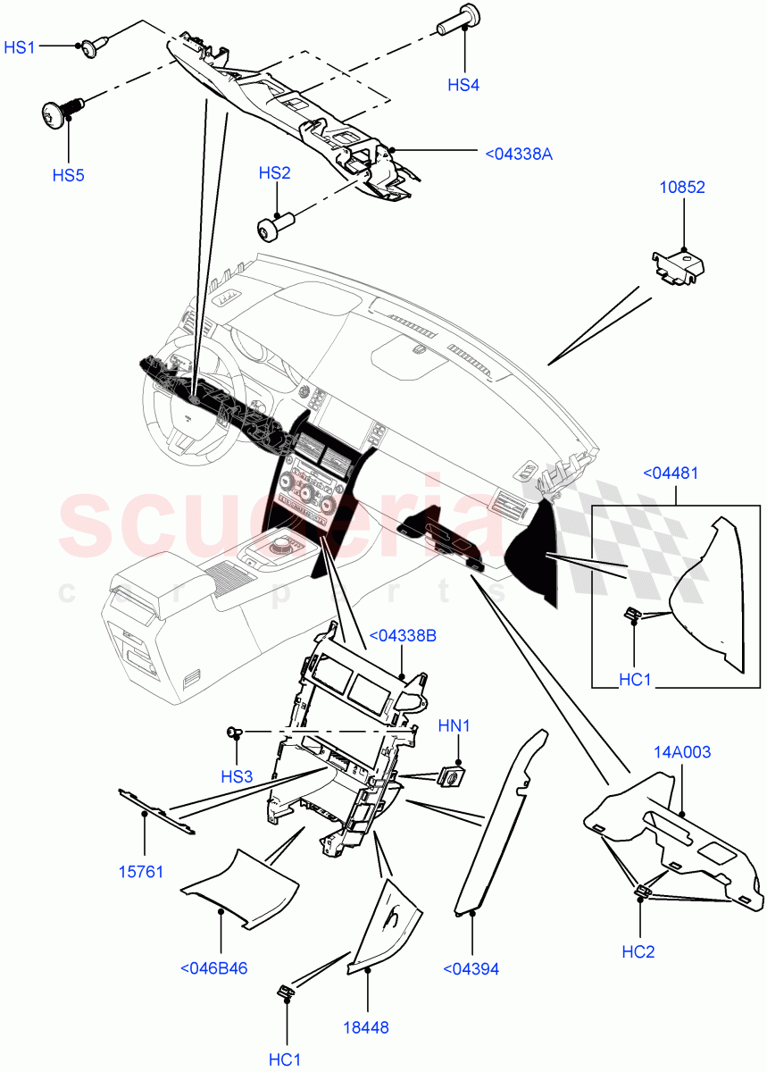 Instrument Panel (Lower, External) (Itatiaia (Brazil)) ((V) FROMGT000001) of Land Rover Land Rover Discovery Sport (2015+) [1.5 I3 Turbo Petrol AJ20P3]