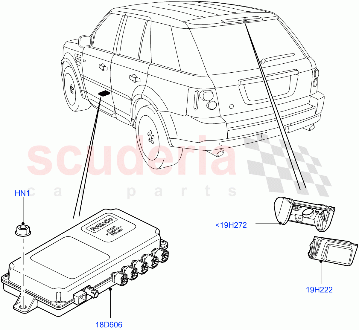 Camera Equipment (Rear) ((V) FROMAA000001) of Land Rover Land Rover Range Rover Sport (2010-2013) [5.0 OHC SGDI SC V8 Petrol]