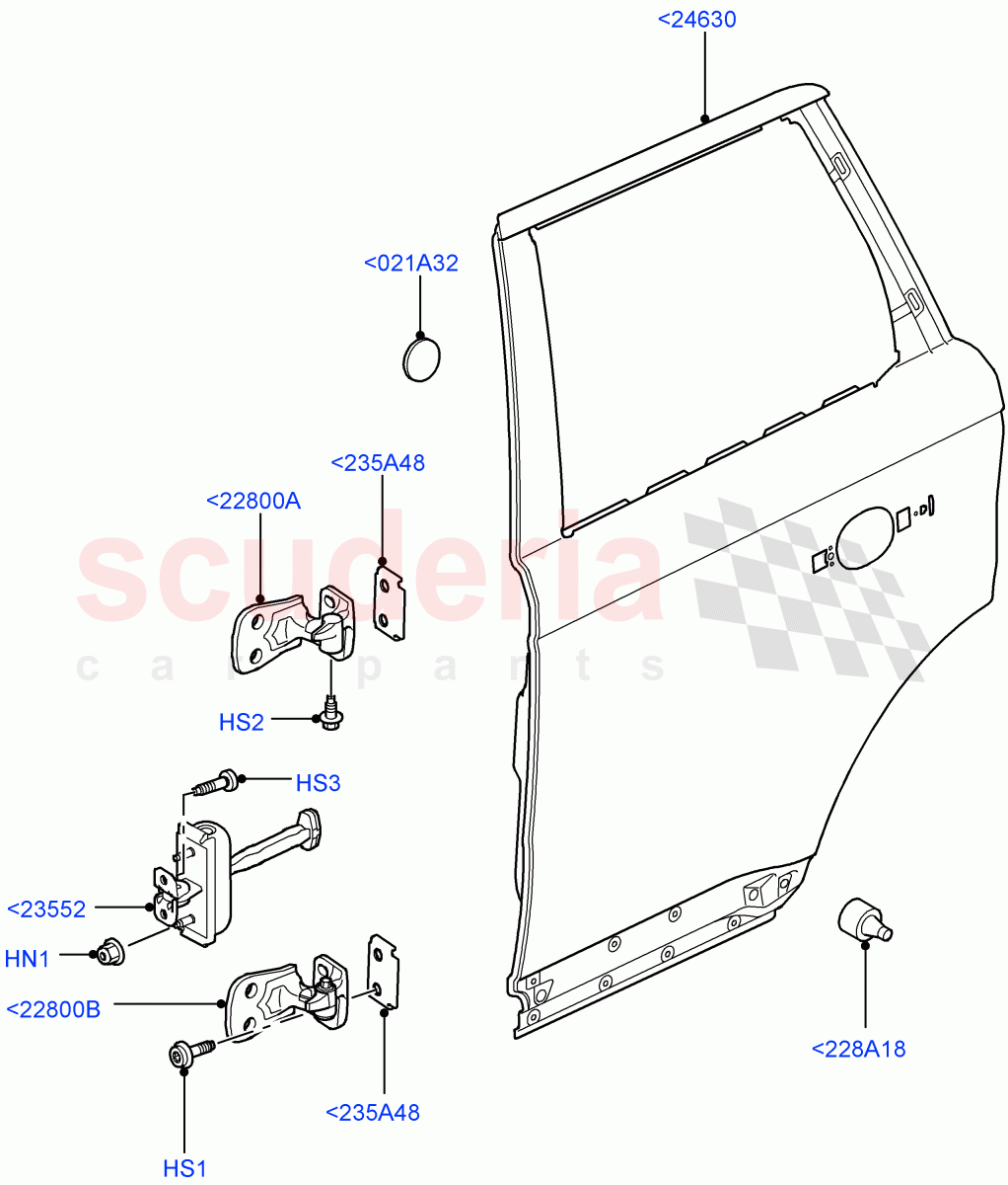 Rear Doors, Hinges & Weatherstrips (Door And Fixings) ((V) FROMAA000001) of Land Rover Land Rover Range Rover Sport (2010-2013) [5.0 OHC SGDI SC V8 Petrol]