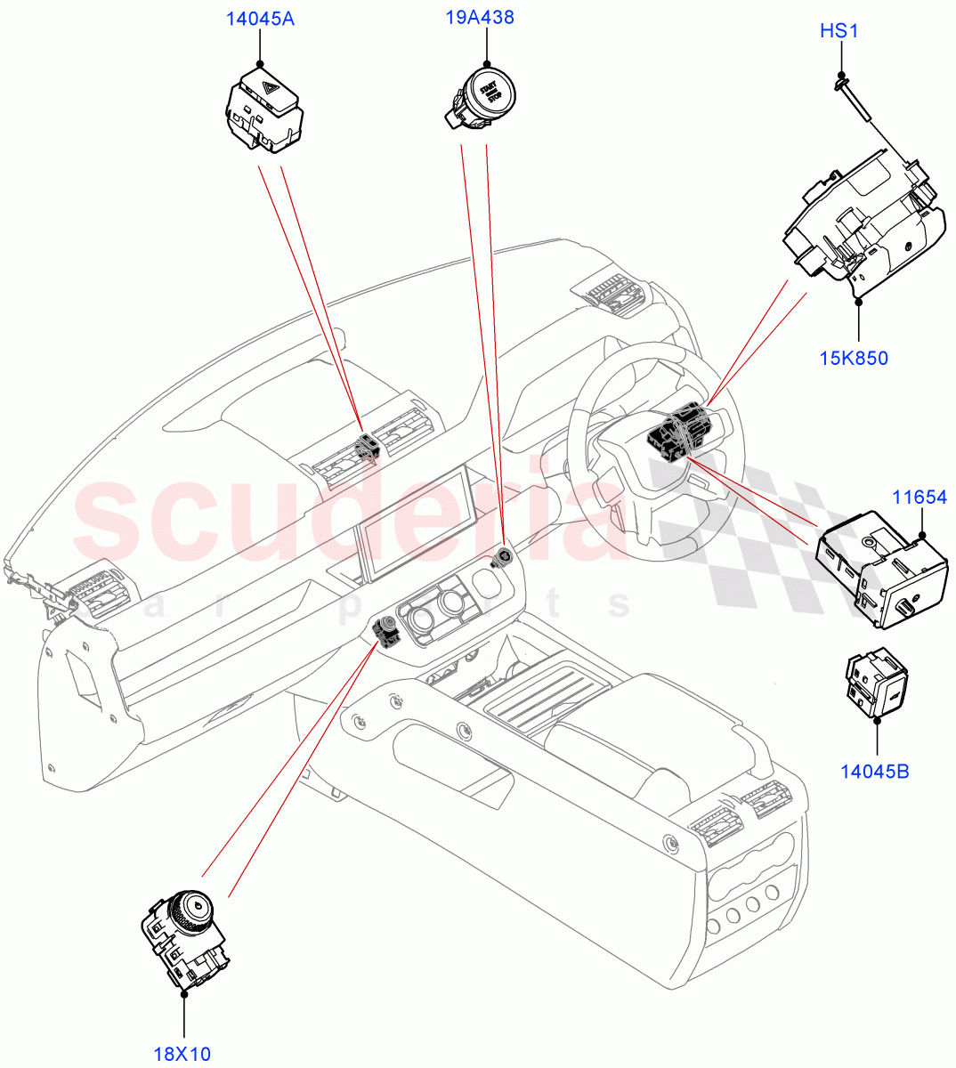 Switches (Facia And Console) of Land Rover Land Rover Defender (2020+) [3.0 I6 Turbo Petrol AJ20P6]