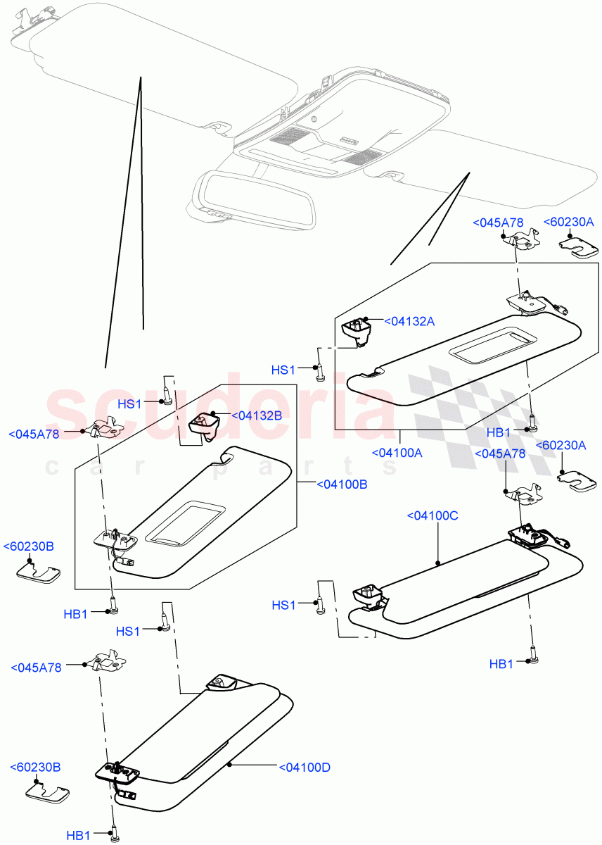 Headlining And Sun Visors (Interior Trim - Morzine) of Land Rover Land Rover Range Rover (2012-2021) [5.0 OHC SGDI NA V8 Petrol]