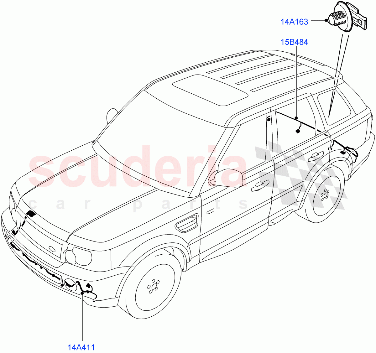 Electrical Wiring - Body And Rear (Bumper) ((V) FROMAA000001) of Land Rover Land Rover Range Rover Sport (2010-2013) [5.0 OHC SGDI NA V8 Petrol]