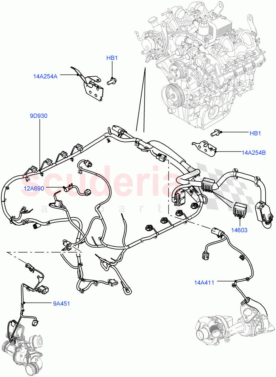 Electrical Wiring - Engine And Dash (4.4L DOHC DITC V8 Diesel) ((V) FROMBA000001) of Land Rover Land Rover Range Rover (2010-2012) [3.6 V8 32V DOHC EFI Diesel]