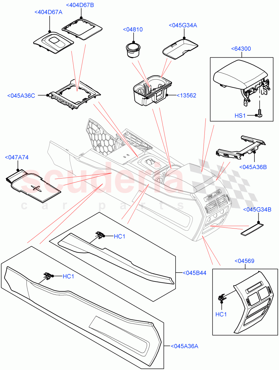 Console - Floor (External Components) (Changsu (China)) ((V) FROMKG446857) of Land Rover Land Rover Discovery Sport (2015+) [2.2 Single Turbo Diesel]