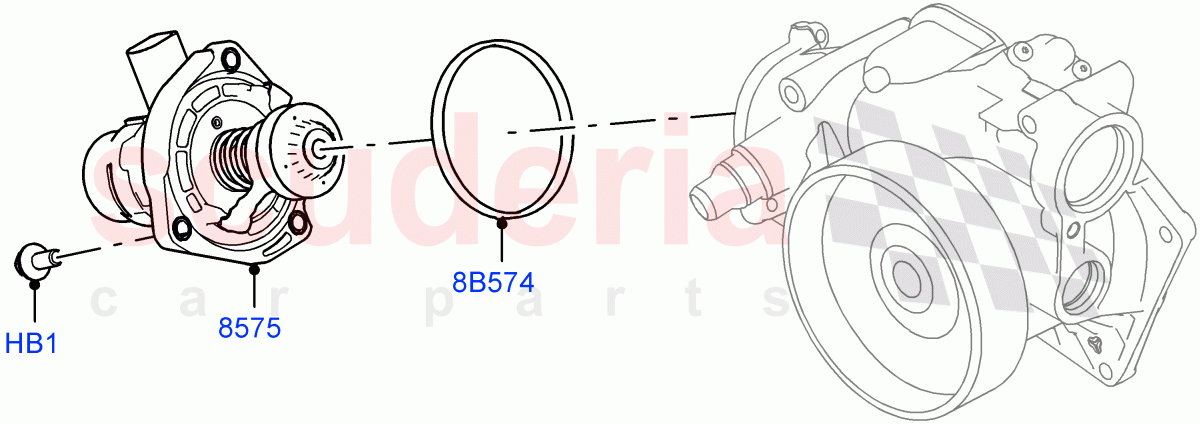 Thermostat/Housing & Related Parts (4.4 V8 Turbo Petrol (NC10)) of Land Rover Land Rover Range Rover (2022+) [4.4 V8 Turbo Petrol NC10]