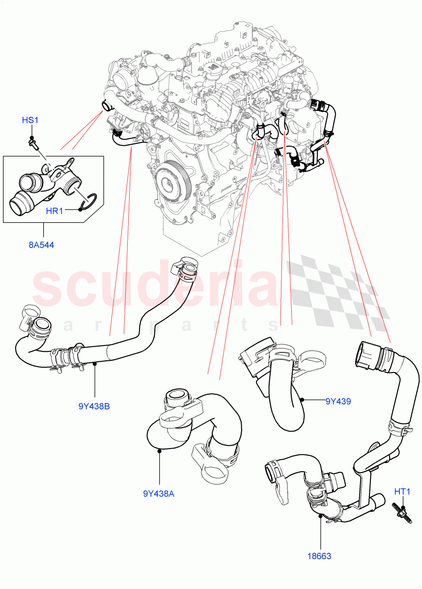 EGR Cooling System (Nitra Plant Build) (2.0L I4 DSL HIGH DOHC AJ200) ((V) FROMK2000001) of Land Rover Land Rover Discovery 5 (2017+) [2.0 Turbo Diesel]