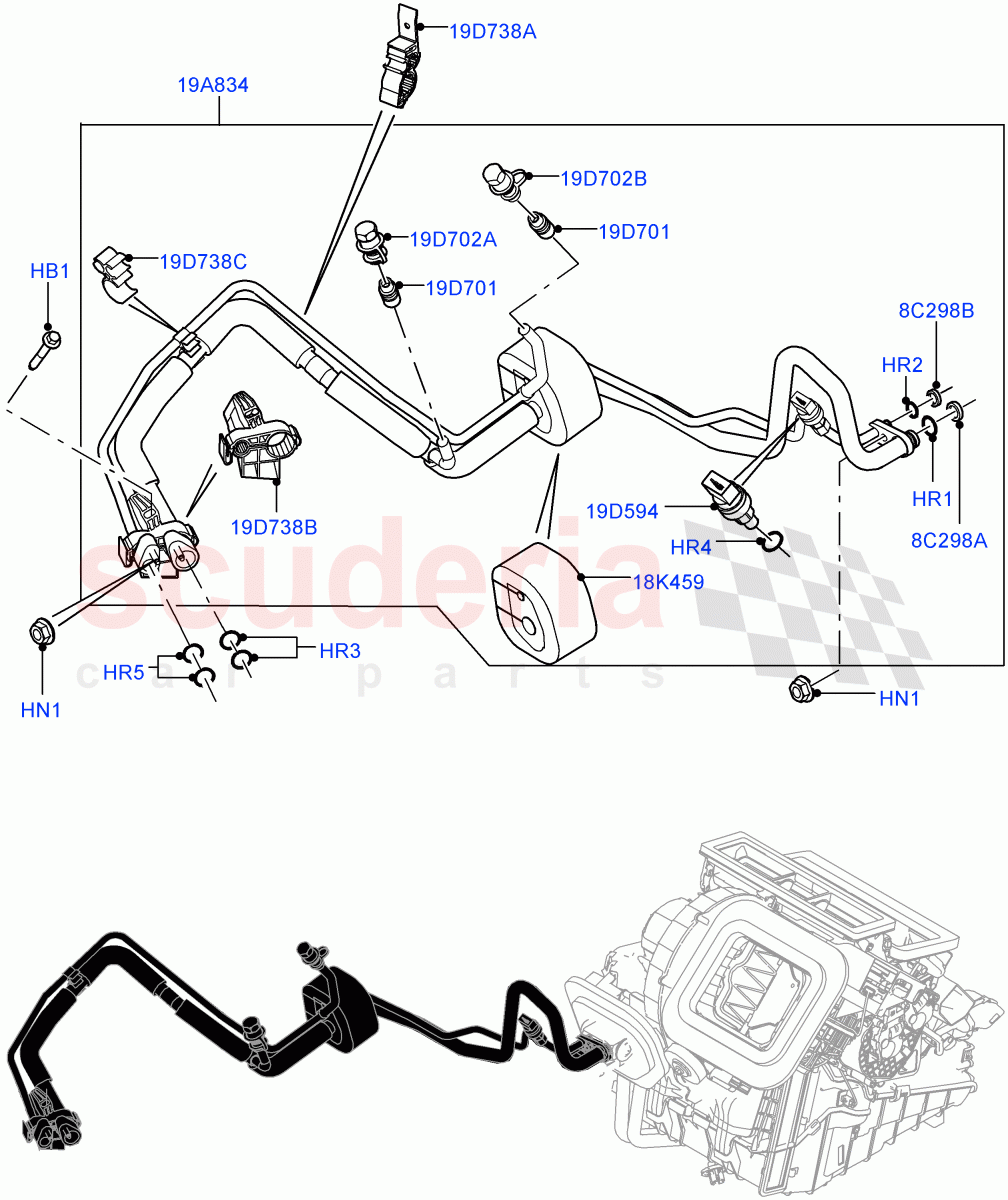 Air Conditioning System (Halewood (UK), Less Chiller Unit, Air Conditioning Refrigerant-R134A) ((V) TOFH999999) of Land Rover Land Rover Discovery Sport (2015+) [2.2 Single Turbo Diesel]