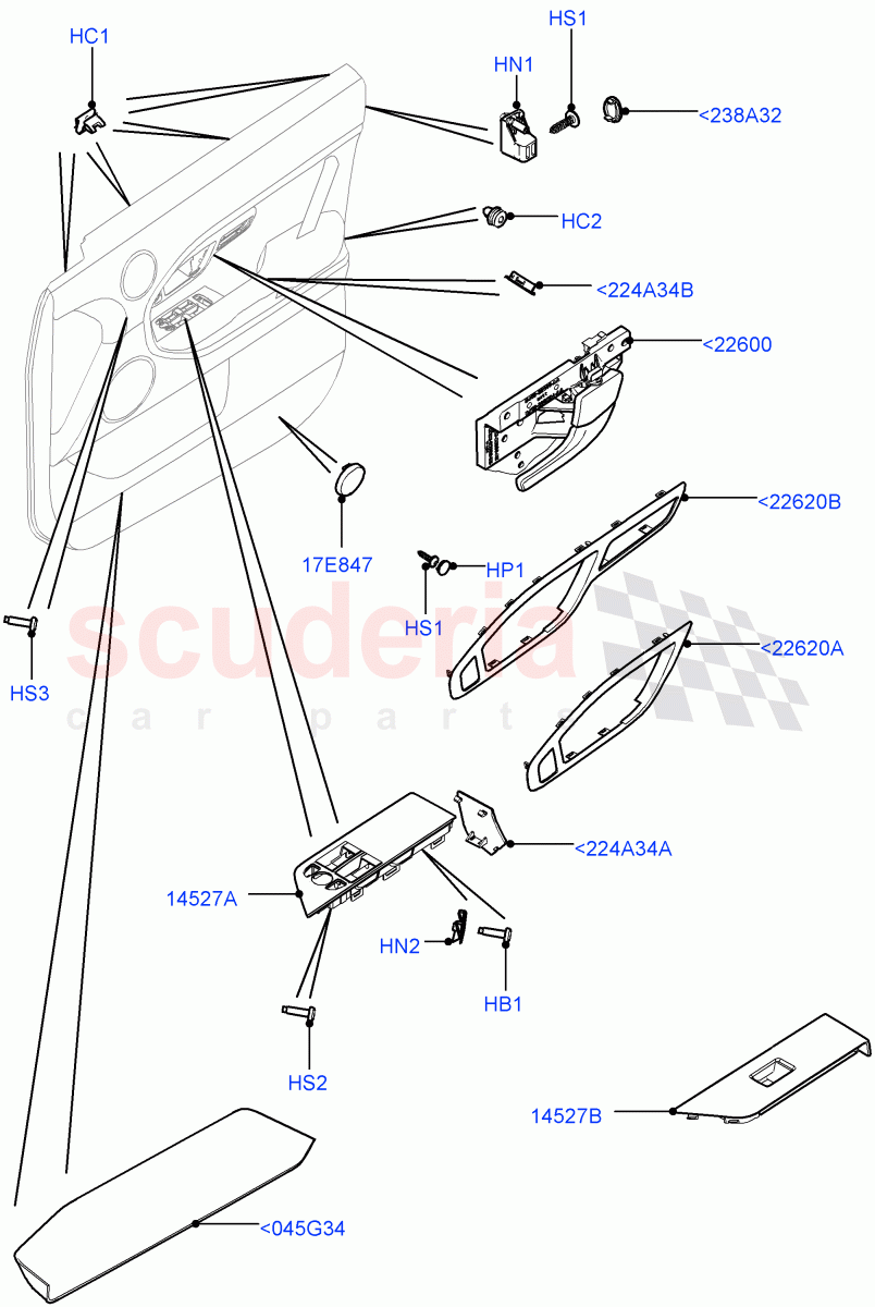 Front Door Trim Installation (3 Door, Halewood (UK)) of Land Rover Land Rover Range Rover Evoque (2012-2018) [2.0 Turbo Diesel]