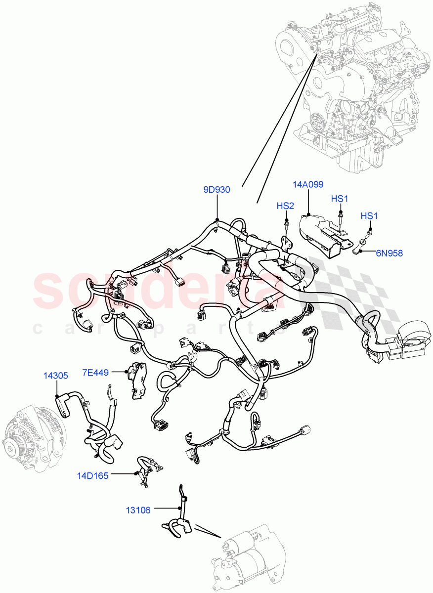 Electrical Wiring - Engine And Dash (3.0 V6 D Gen2 Twin Turbo) ((V) FROMFA000001) of Land Rover Land Rover Range Rover (2012-2021) [5.0 OHC SGDI NA V8 Petrol]