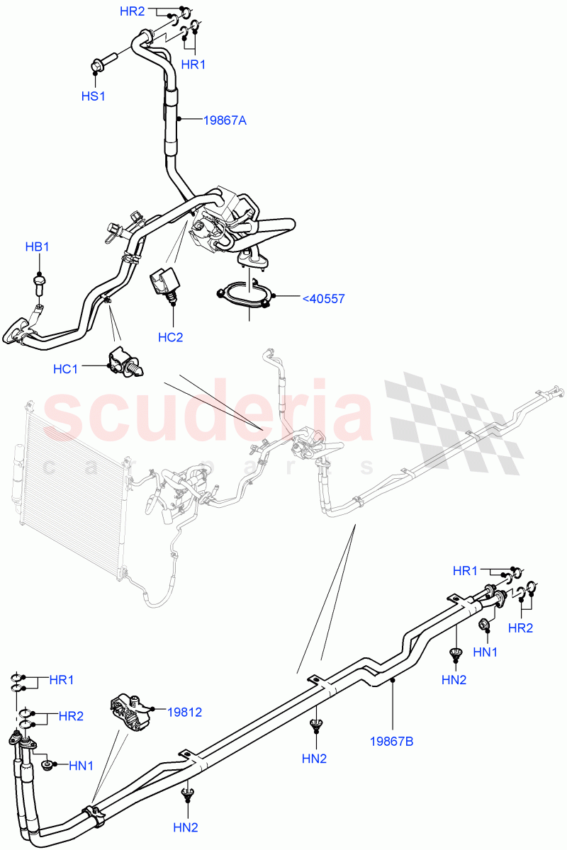 Air Conditioning Condensr/Compressr (Centre And Front) (Air Conditioning Hybrid-Front/Rear, Premium Air Con Hybrid Front/Rear, 2 Zone Air Conditioning - Hybrid) ((V) FROMEA000001, (V) TOHA999999) of Land Rover Land Rover Range Rover Sport (2014+) [2.0 Turbo Petrol AJ200P]
